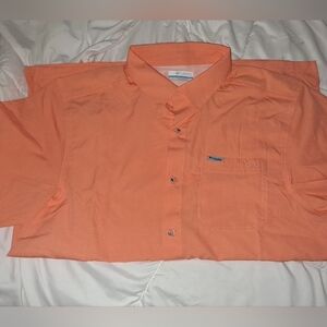 Columbia Men's Orange Button-Up Shirt